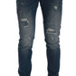 Frankie Morello Svelte Italian Denim - Slim Fit Blue Jeans