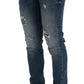 Frankie Morello Svelte Italian Denim - Slim Fit Blue Jeans