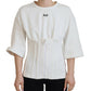 Dolce & Gabbana White Corset Stretch Cotton Top T-shirt