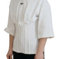 Dolce & Gabbana White Corset Stretch Cotton Top T-shirt