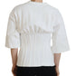 Dolce & Gabbana White Corset Stretch Cotton Top T-shirt