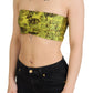 John Galliano Chic Cropped Stretch Top Bra in Multicolor Print