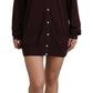 Dolce & Gabbana Chic Maroon V-Neck Wool Cardigan