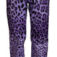 Dolce & Gabbana Elegant High Waist Straight Purple Pants