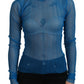 Dolce & Gabbana Elegant Blue Mesh Blouse Top