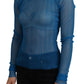 Dolce & Gabbana Elegant Blue Mesh Blouse Top