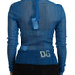 Dolce & Gabbana Elegant Blue Mesh Blouse Top