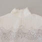 Dolce & Gabbana Elegant White Lace Trim Cotton Blouse