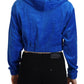 Juicy Couture Glam Hooded Zip Cropped Sweater in Blue