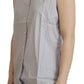 Ferre Light Gray Stripes Cotton Sleeveless Collared Top