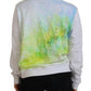 Versace Jeans Elegant White Graphic Crew Neck Sweater