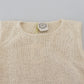 PINK MEMORIES Beige Cotton Blend Sleeveless Round Neck Tank Top