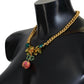 Dolce & Gabbana Elegant Gold-Tone Floral Fruit Necklace