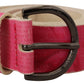 John Galliano Elegant Pink Leather Fashion Belt