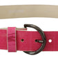 John Galliano Elegant Pink Leather Fashion Belt