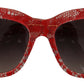 Dolce & Gabbana Elegant Red Lace Detail Sunglasses