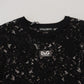 Dolce & Gabbana Elegant Black Floral Lace Shift Dress