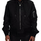 Dolce & Gabbana Sleek Black Hooded Bomber Jacket