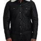 Dolce & Gabbana Elegant Black Leather Bomber Jacket