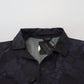 Patrizia Pepe Exquisite Patterned Blue Coat Jacket