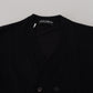 Dolce & Gabbana Black Cashmere Button Down Cardigan Sweater