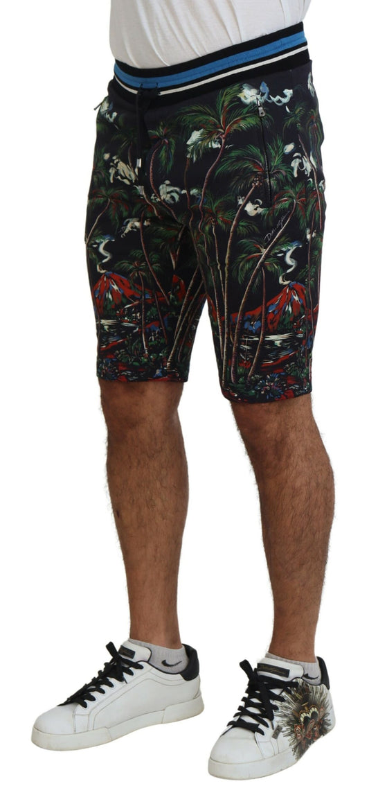 Dolce & Gabbana Volcano Print Casual Knee-Length Shorts