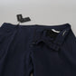 Dolce & Gabbana Elegant Dark Blue Chino Dress Pants