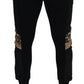 Dolce & Gabbana Black Polyester Skinny Jogger Men Pants