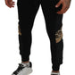 Dolce & Gabbana Black Polyester Skinny Jogger Men Pants