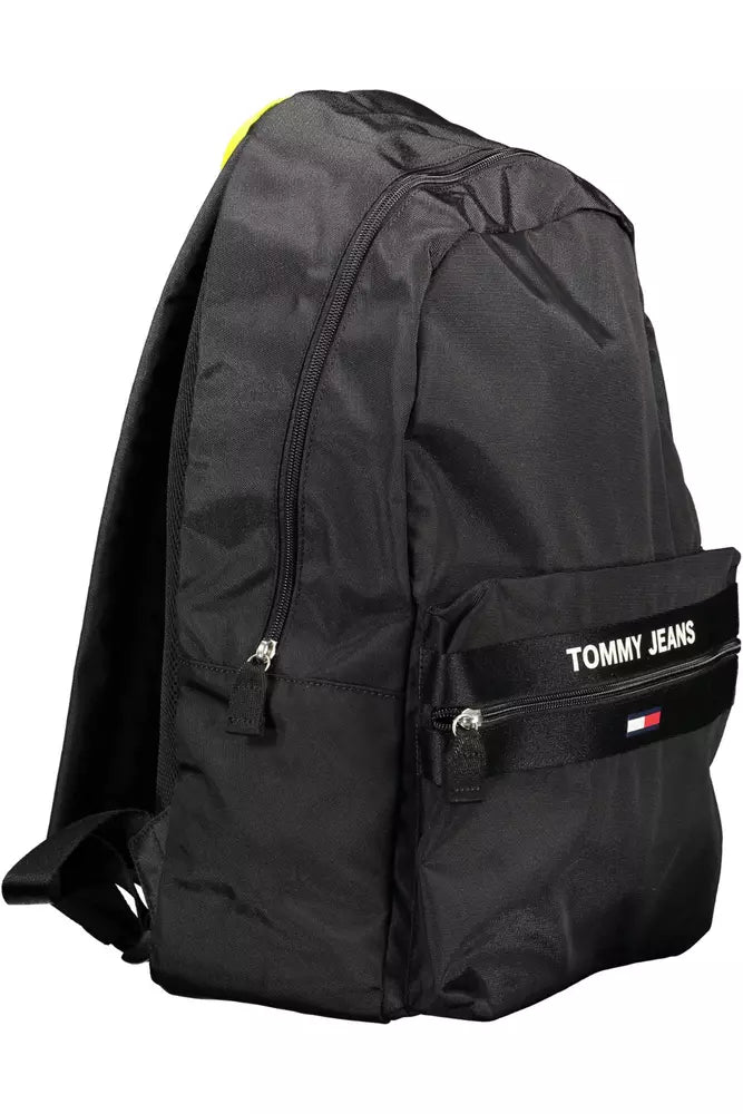 Tommy Hilfiger Black Polyester Men Backpack