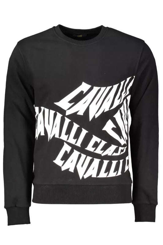 Cavalli Class Black Cotton Men Sweater