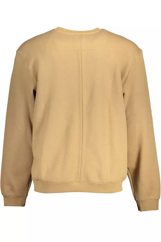 Guess Jeans Elevated Casual Beige Crew-Neck Sweatshirt