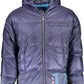 La Martina Elegant Blue Feather-Down Hooded Jacket