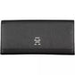 Tommy Hilfiger Elegant Black Tri-Fold Wallet with Snap Closure