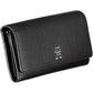 Tommy Hilfiger Elegant Black Tri-Fold Wallet with Snap Closure