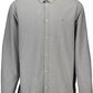 Tommy Hilfiger Elegant Gray Italian Collar Shirt with Embroidery