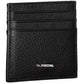 La Martina Black Leather Men Wallet