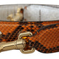 Dolce & Gabbana Chic Orange Leather Bag Strap with Gold-Tone Clasps