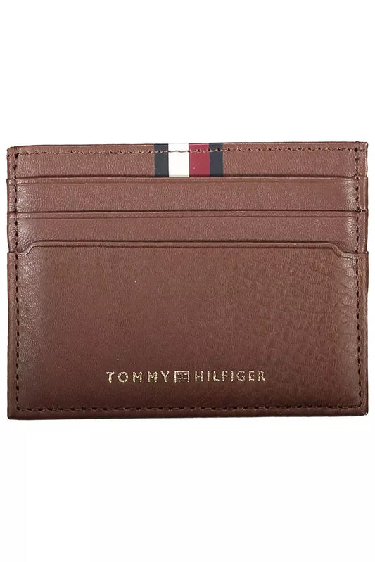 Tommy Hilfiger Elegant Brown Leather Card Holder