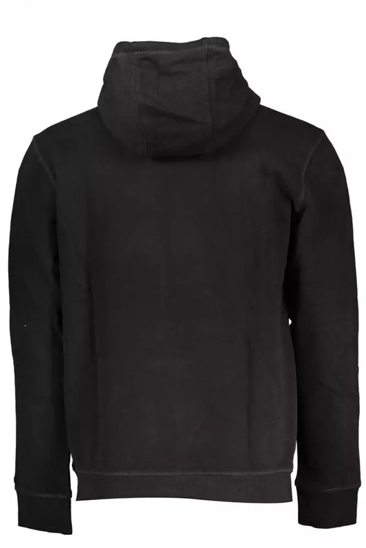 Tommy Hilfiger Elegant Black Hooded Sweatshirt with Embroidered Logo