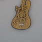 Dolce & Gabbana Gold Sequined Guitar Pin Brooch