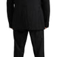 Dolce & Gabbana Elegant Black Virgin Wool Martini Suit