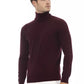 Alpha Studio Burgundy Wool Men Sweater