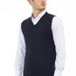 Alpha Studio Blue Viscose Men Vest