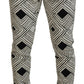 Dolce & Gabbana Black White Cotton Trousers Sport Pants