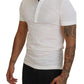 Dolce & Gabbana White Cotton Logo Short Sleeve Polo T-shirt
