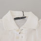 Dolce & Gabbana White Cotton Logo Short Sleeve Polo T-shirt
