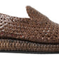 Dolce & Gabbana Elegant Leather Slipper Loafers in Brown