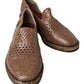 Dolce & Gabbana Elegant Leather Slipper Loafers in Brown