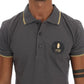 Roberto Cavalli Elegant Grey Cotton Polo Shirt